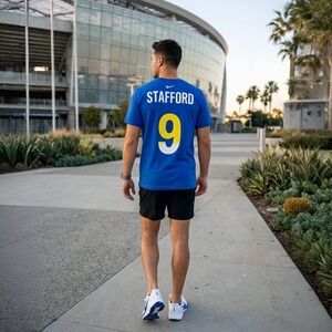 Nike Los Angeles Rams Matthew Stafford #9 Player T-Shirt Royal Blue Men's M NWT